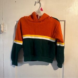 Colorblock Hoodie with Orange and Green